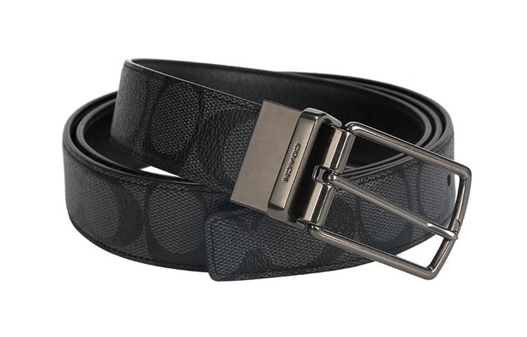Coach Coach PCV Letter Embossed Belt Men's Width 3cm