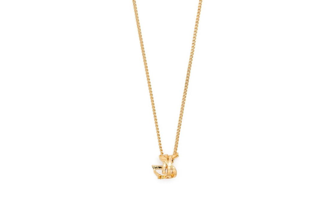 Saint Laurent Saint Laurent Arc Chain Letter Pendant Necklace - gold