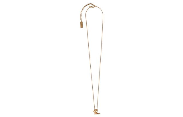 Saint Laurent Saint Laurent Arc Chain Letter Pendant Necklace - gold - view 2