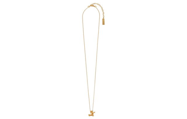 Saint Laurent Saint Laurent Arc Chain Letter Pendant Necklace - gold - view 3