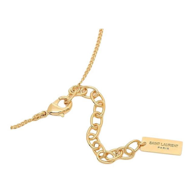 Saint Laurent Saint Laurent Arc Chain Letter Pendant Necklace - gold - view 5