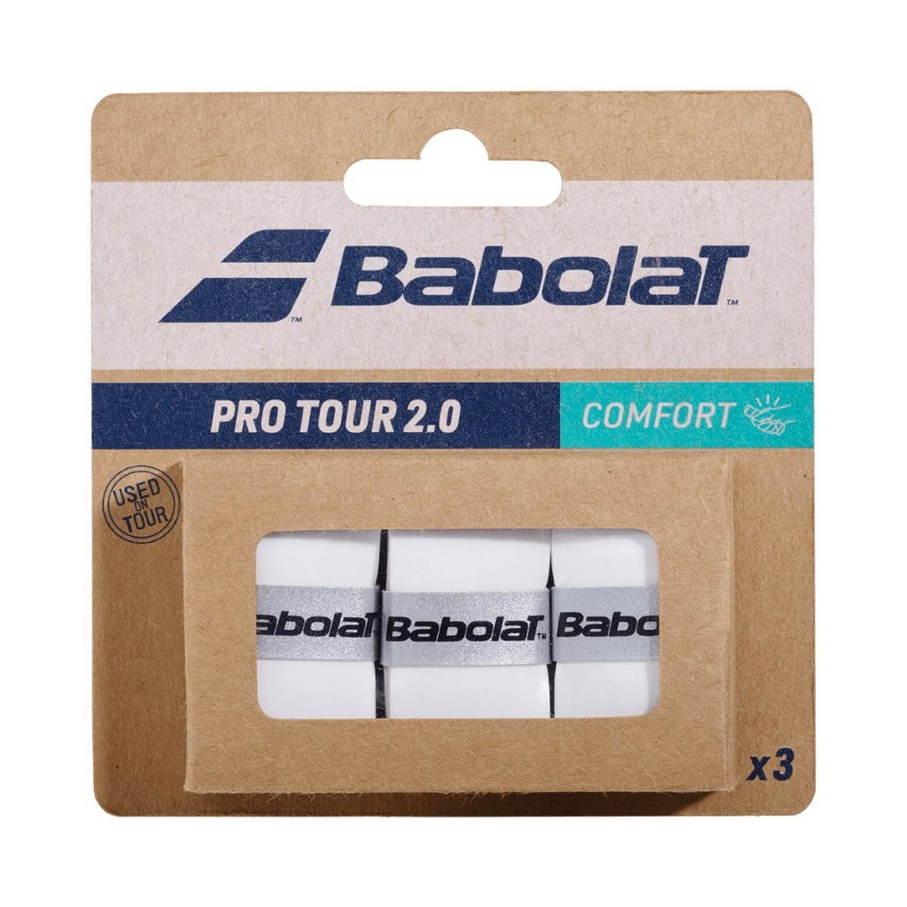 Babolat Babolat Pro Tour 2.0 x3 Overgrips Tape Racket Tennis White