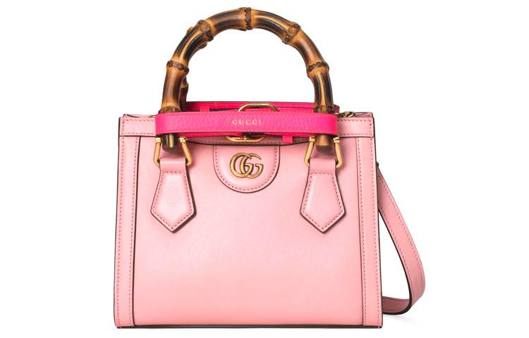 Gucci Gucci Diana Leather Tote Bag Shopping Bag Shoulder Bag Crossbody Bag Handbag Mini Women's Candy Color/Pink