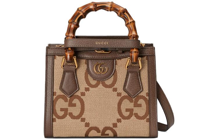 Gucci Gucci Canvas With Leather Shoulder Bag Crossbody Bag Handbag Mini Women's Ebony/Camel/Brown
