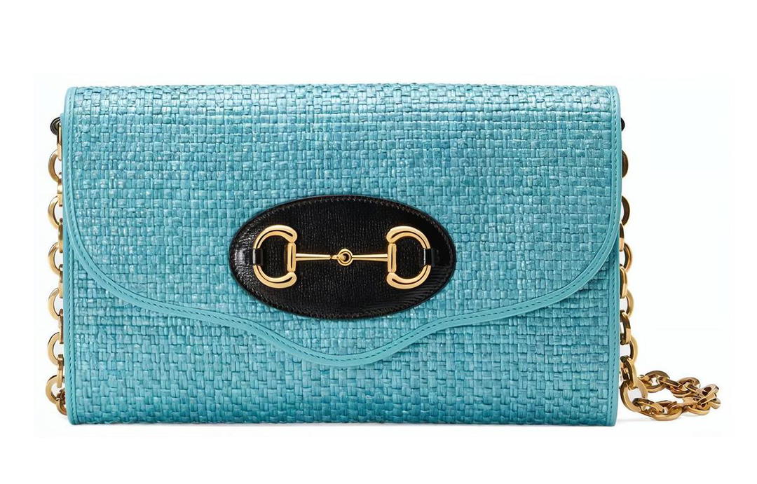 Gucci Gucci Leather Crossbody Bag Shoulder Bag Women's Light Blue