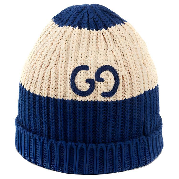 Gucci Gucci Beanies Women's Blue And Ivory White