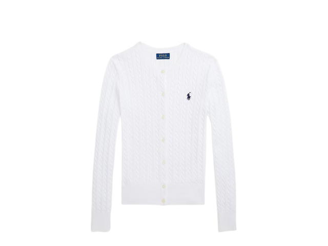 Polo Ralph Lauren Polo Ralph Lauren Mini-Cable Cotton Cardigan Optic White Navy - view 1