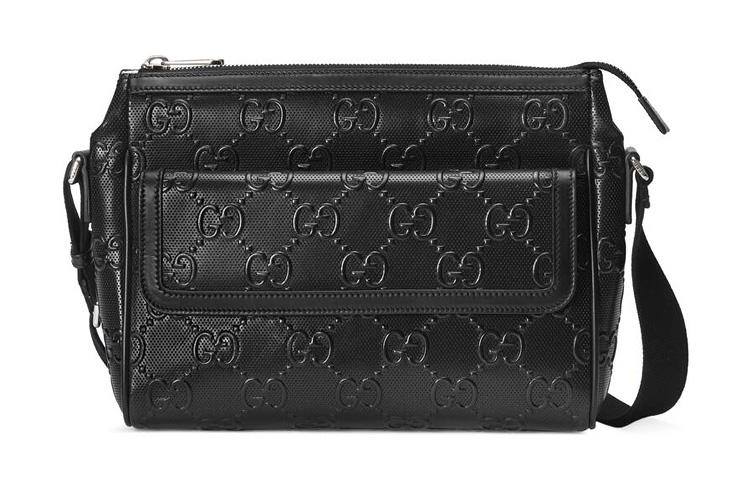 Gucci Gucci Leather Messenger Bag Crossbody Bag Shoulder Bag Unisex Black