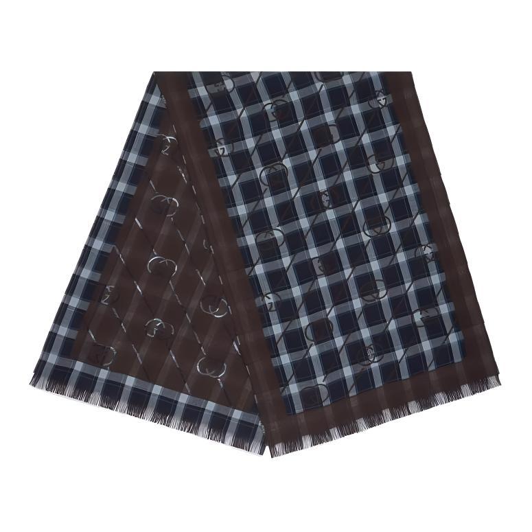 Gucci Gucci Knit Scarves Unisex Brown/Blue