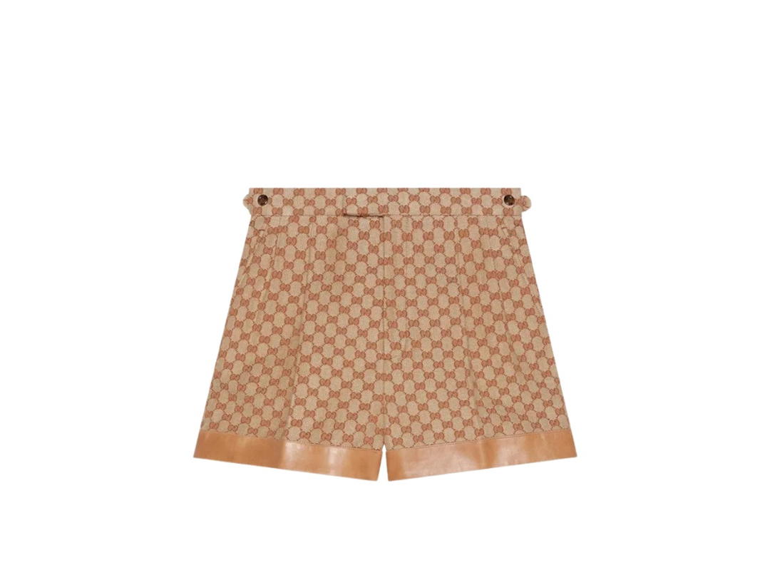 Gucci Gucci GG Linen Canvas Shorts Beige Ebony