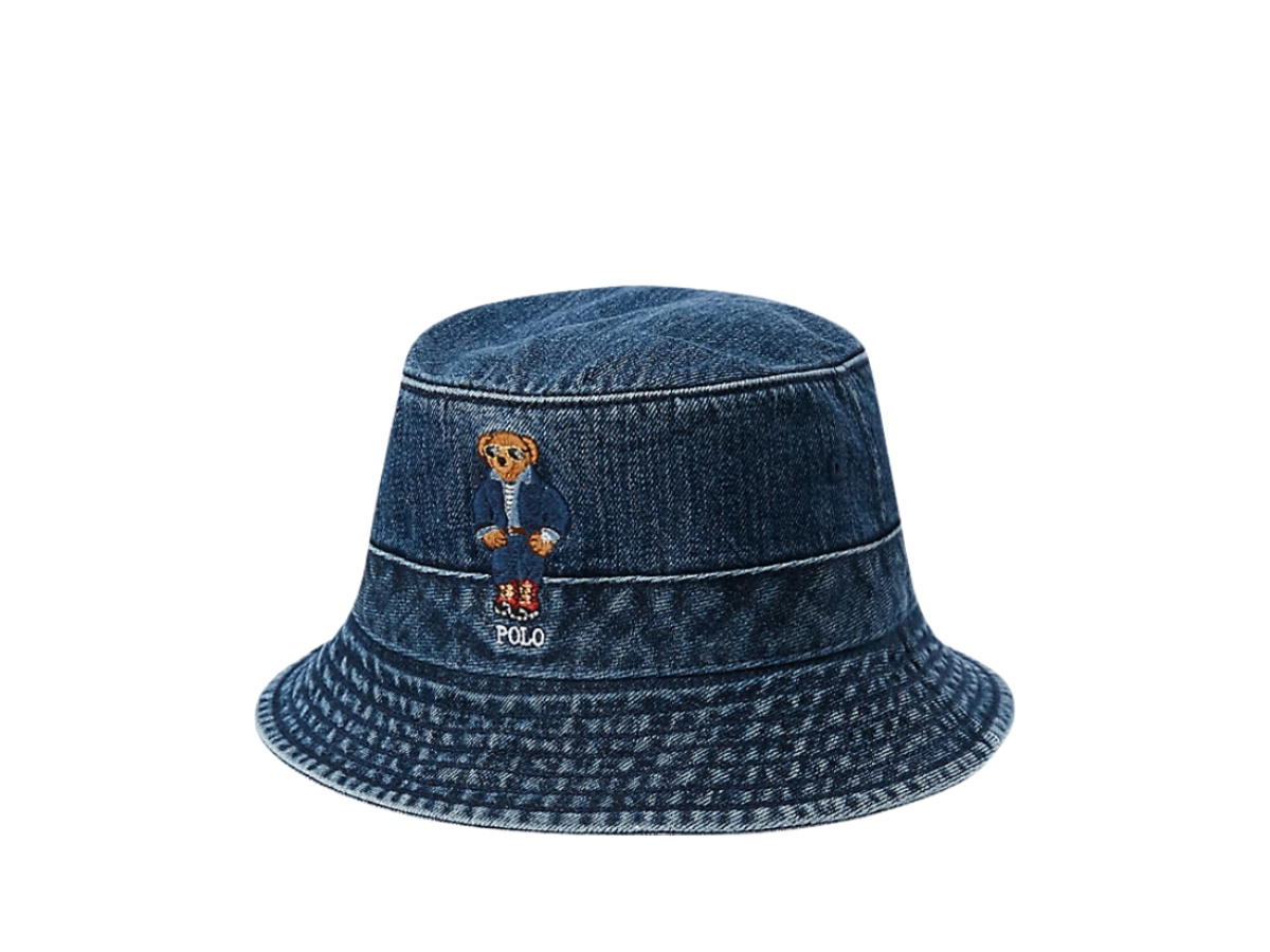 Polo Ralph Lauren Polo Ralph Lauren Polo Bear Denim Bucket Hat Blue