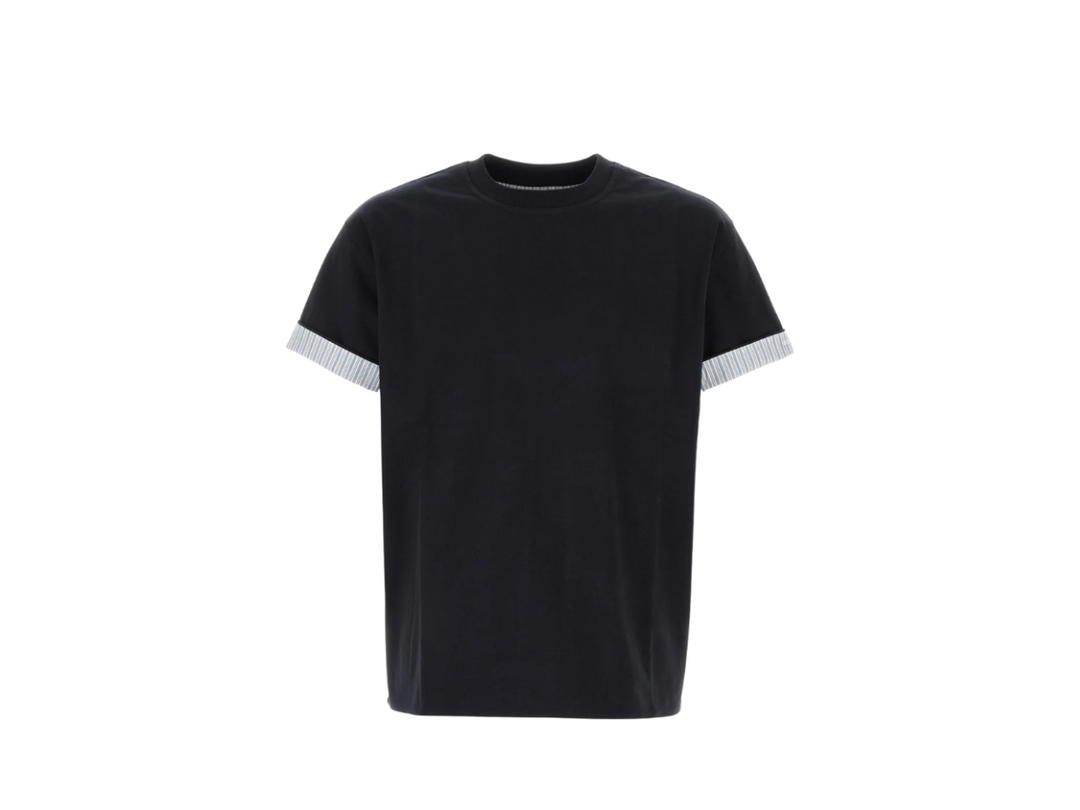 Bottega Veneta Bottega Veneta Double Layer Striped Crewneck T-Shirt Black