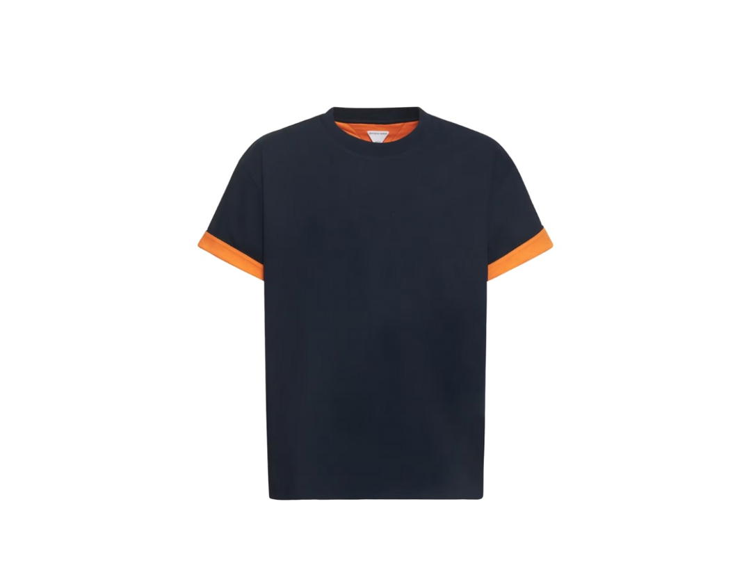 Bottega Veneta Bottega Veneta Layered Crewneck T Shirt Blue Orange