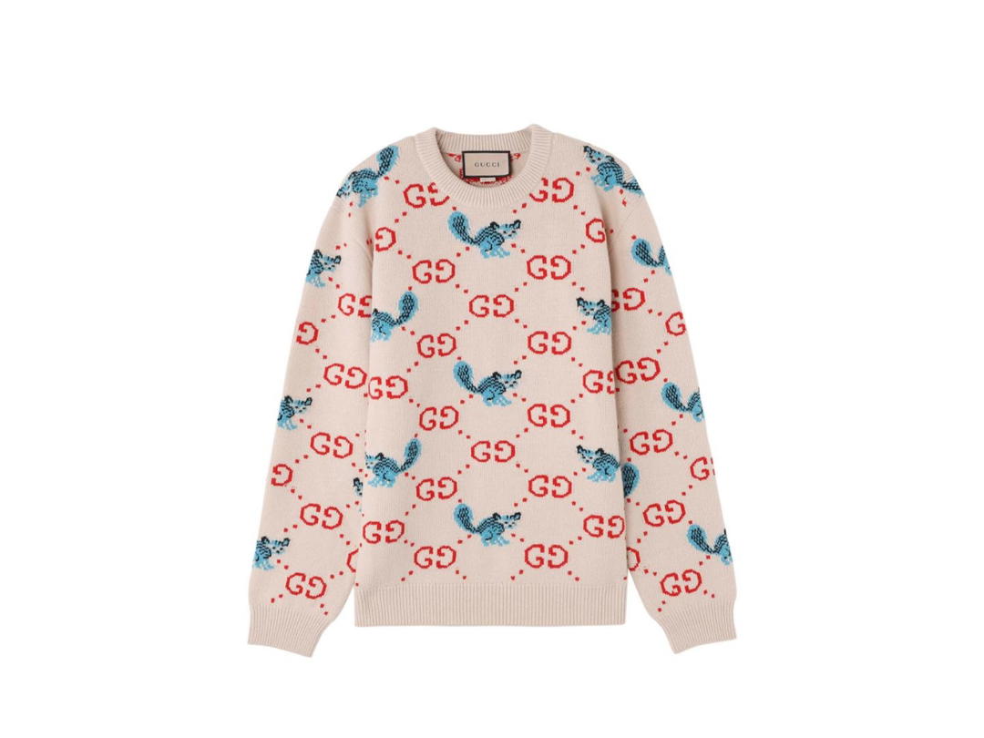 Gucci Gucci x Freya Hartas GG Animal Wool Sweater Ivory