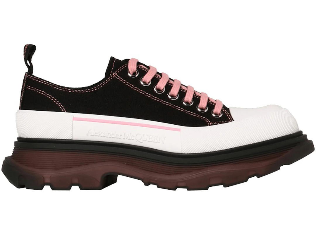 Alexander McQueen Alexander McQueen Tread Slick Low Lace Up Black Blossom Pink