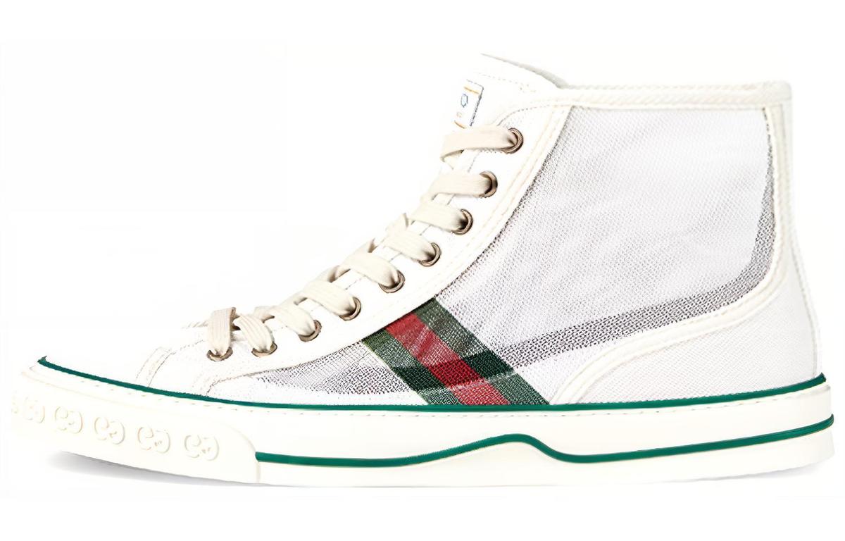 Gucci Gucci Tennis 1977 High-Top Stylish Skateboarding Shoes Men's White