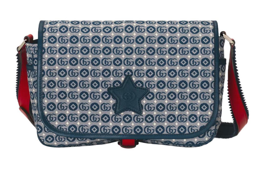 Gucci Gucci Cotton Jacquard Messenger Bag Shoulder Bag Crossbody Bag Regular Kids' Blue