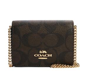 Buy Coach Chain Canvas With Leather Chain Wallet Shoulder Bag Crossbody Bag Mini Women's Dark Brown at Sasom – Authentic and Ready to Ship