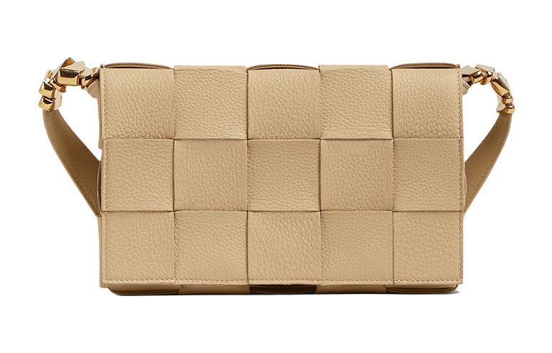 Bottega Veneta Bottega Veneta CASSETTE Cow Leather Tofu Bag Camera Bag Crossbody Bag Shoulder Bag Unisex Beige
