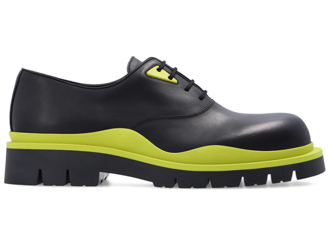 Bottega Veneta Bottega Veneta Tire Lace Up Leather Shoe Black Kiwi