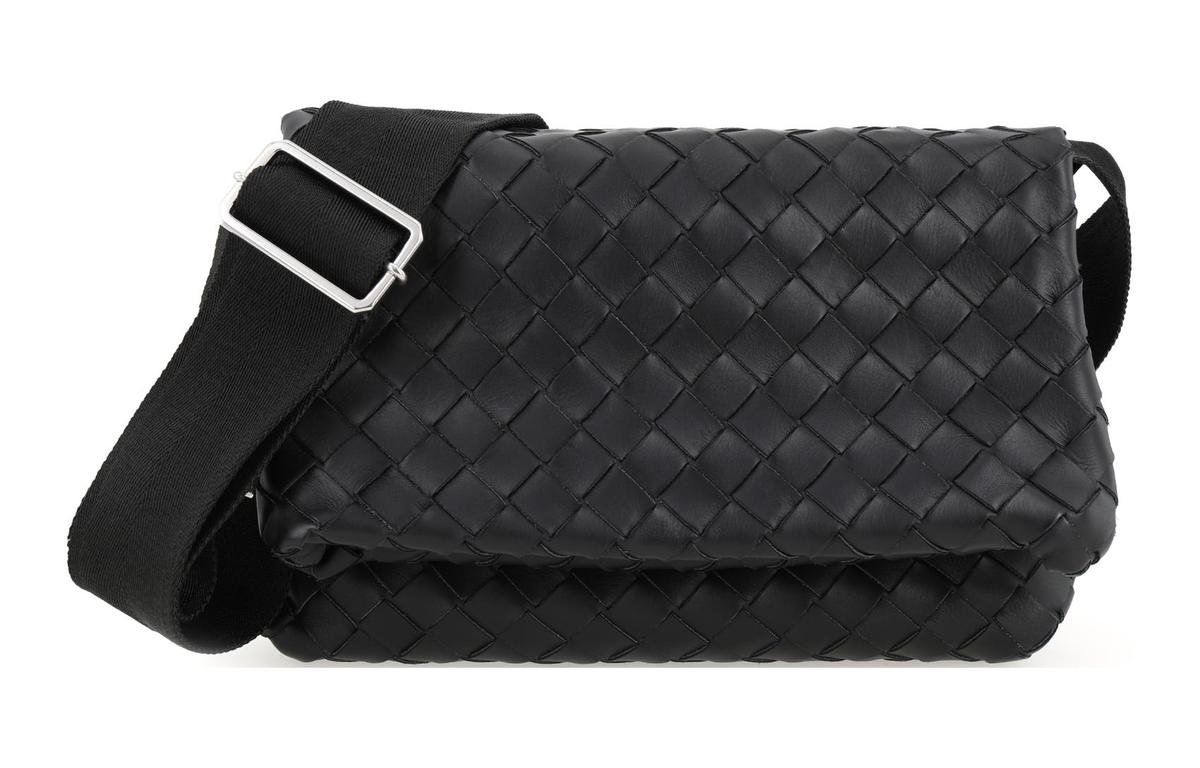 Bottega Veneta Bottega Veneta Leather Clutch Shoulder Bag Men's Black
