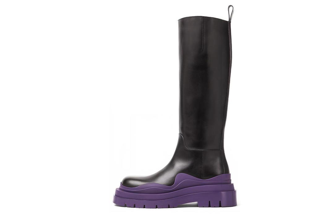 Bottega Veneta Bottega Veneta Tire BV Knee high Boots Women's Black Purple
