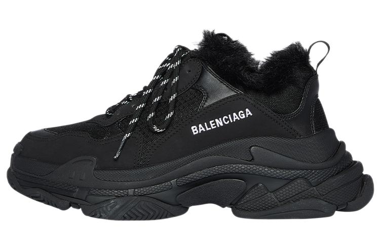 Balenciaga Balenciaga Triple S Fake Fur Black Women's
