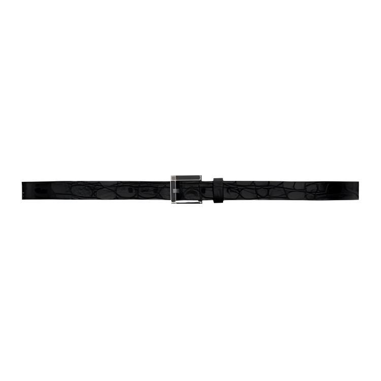 Saint Laurent Saint Laurent Textured Detail Pin Buckle Leather Belts Men's Black 2CM