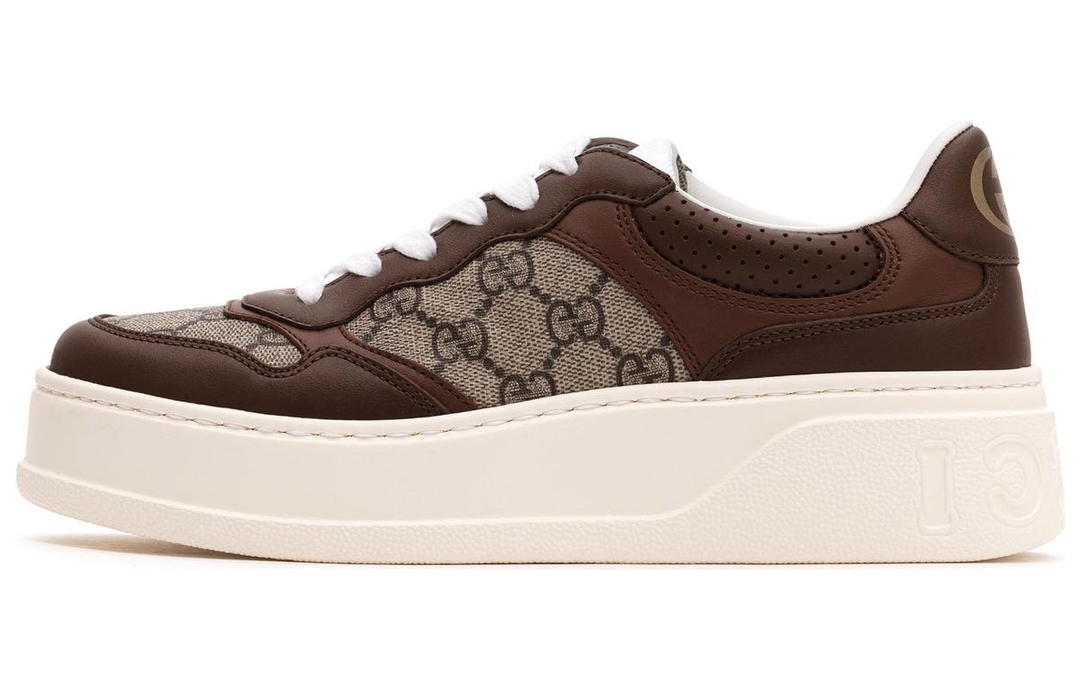 Gucci Gucci Leather Gg Sneaker 'Light Brown' Women's