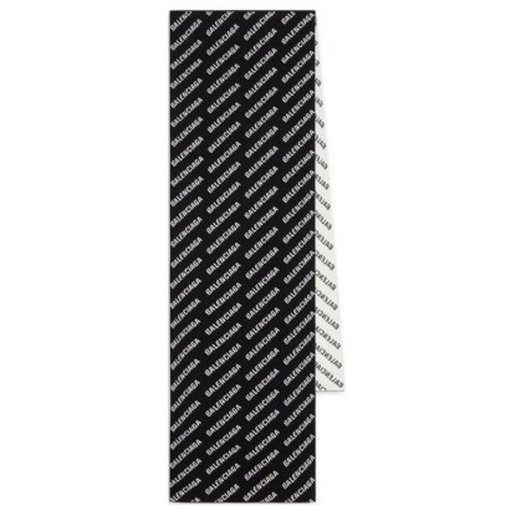 Balenciaga Balenciaga Wool Knit Scarves Unisex Black/White