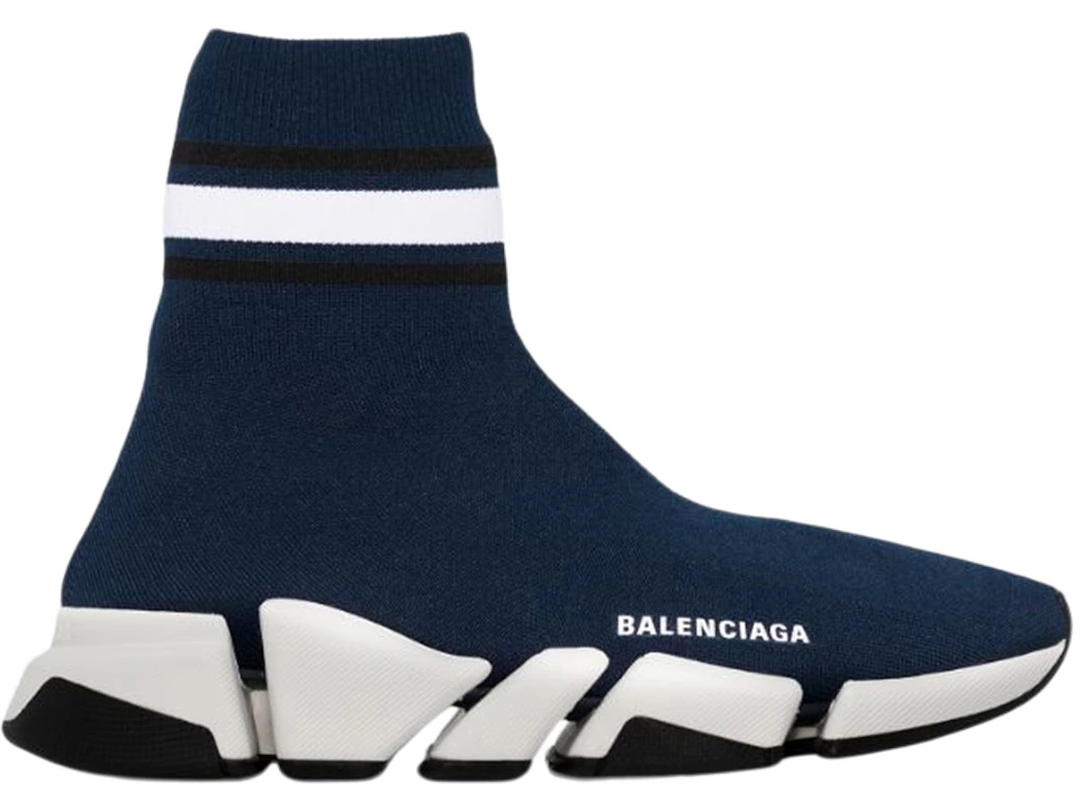 Balenciaga Balenciaga Speed 2.0 Striped Navy Blue Black White (Women's)