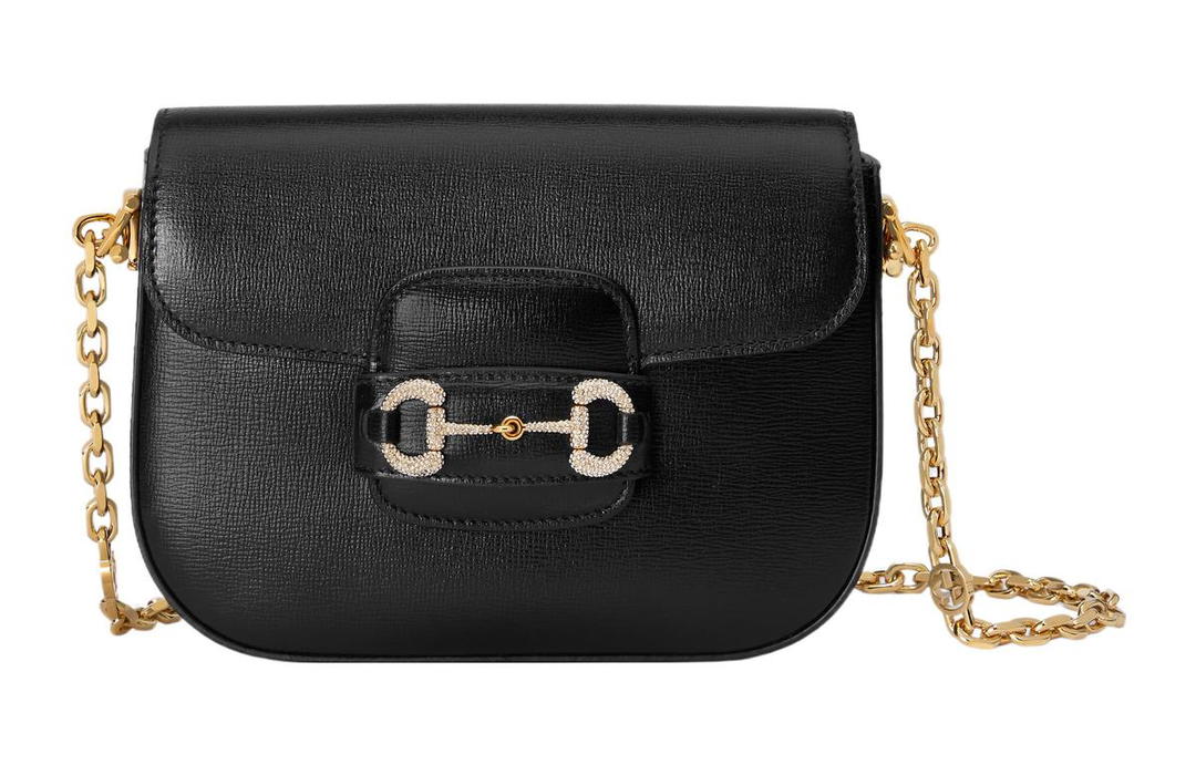 Gucci Gucci Horsebit 1955 Leather Shoulder Bag Women's Black