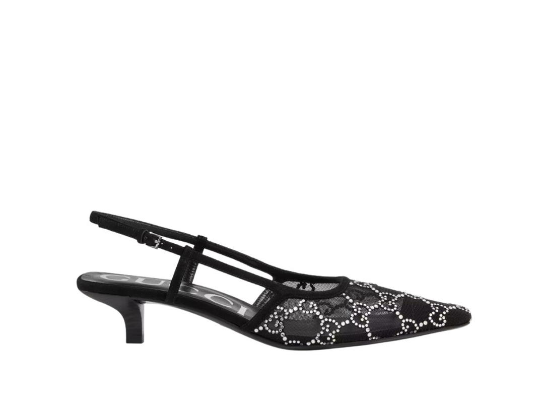 Gucci Gucci GG Crystal Slingback Pumps Black (Women's)