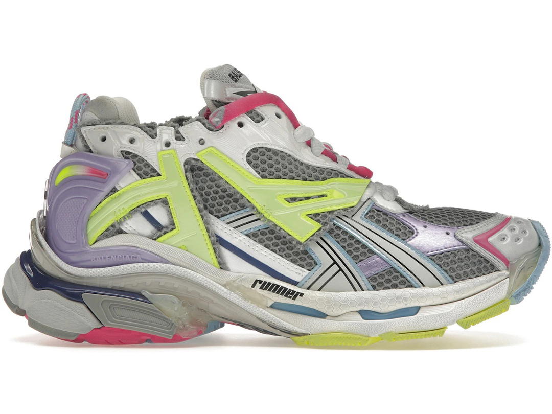 Balenciaga Balenciaga Runner Leather Free Grey Light Purple Neon Yellow White