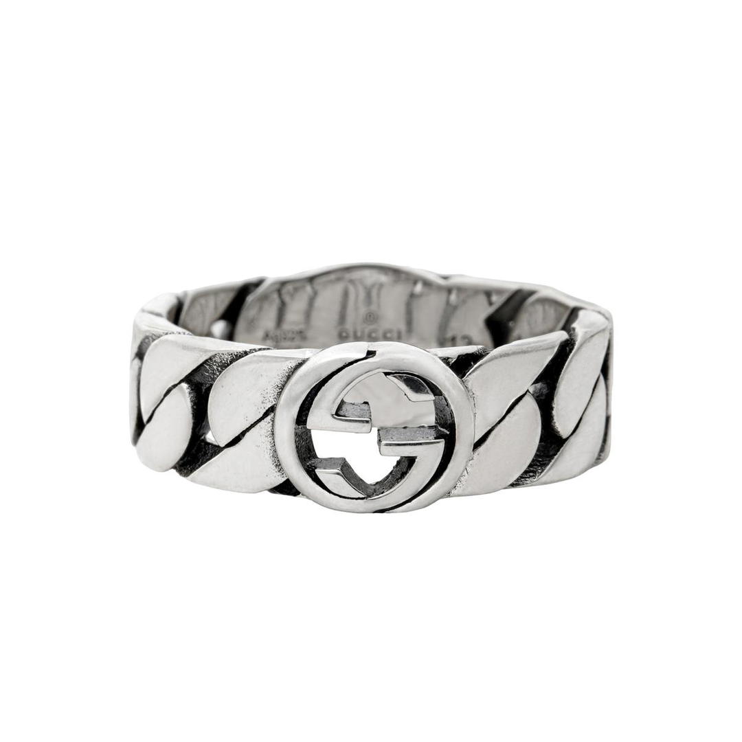 Gucci Gucci Sterling Silver Interlocking G Wide Ring