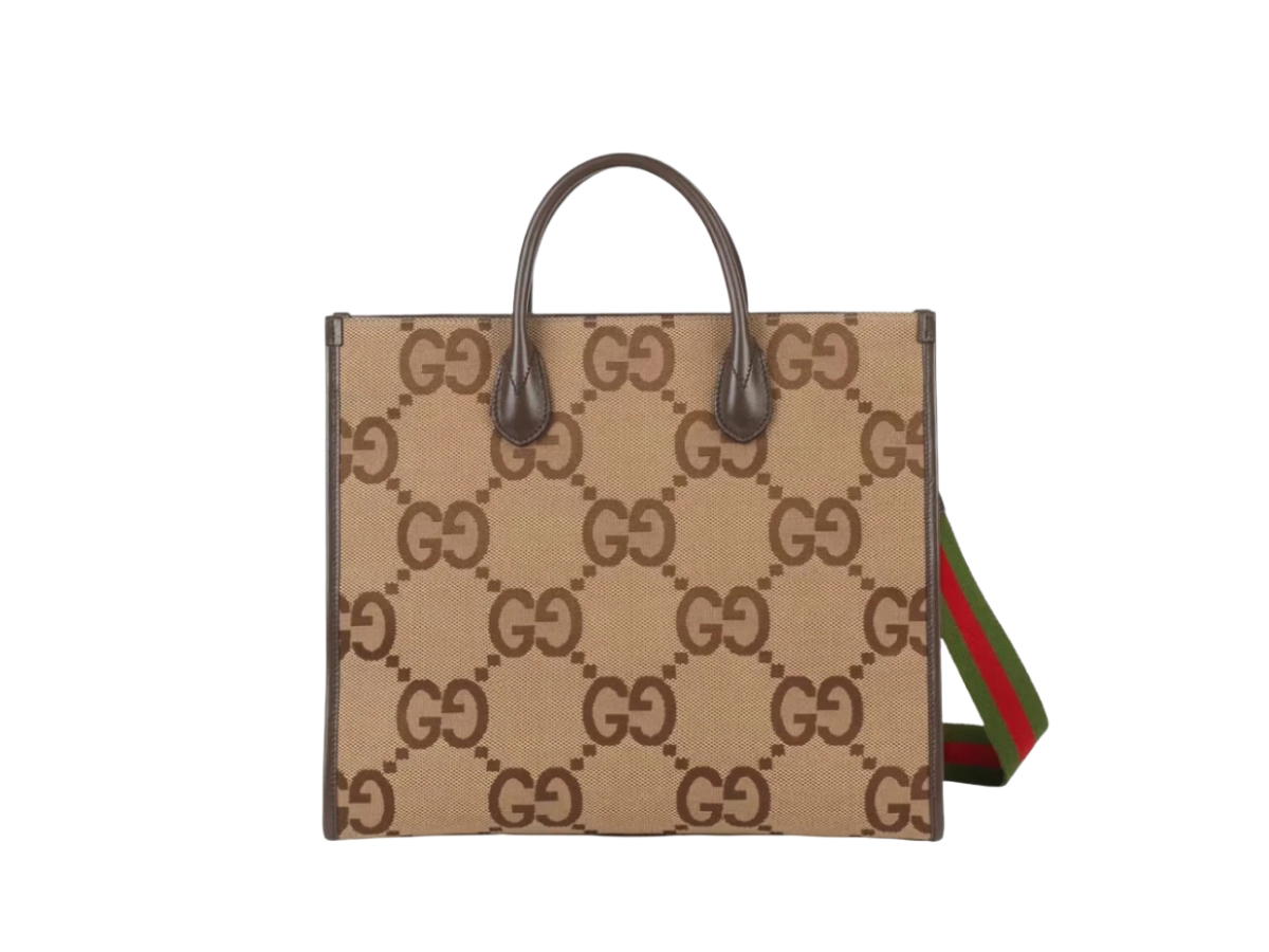 Gucci Gucci Jumbo GG Tote Bag Camel Ebony