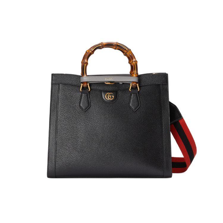Gucci Gucci Diana Leather One Shoulder Handbags Medium Size Women's Black