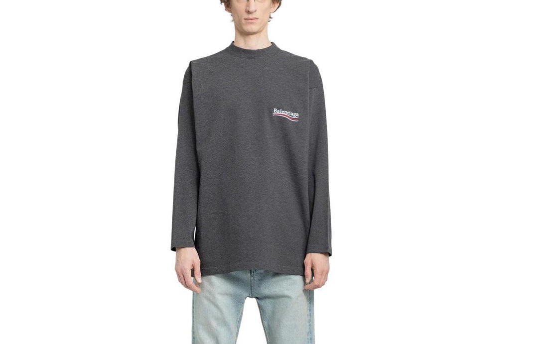 Balenciaga Balenciaga Logo Embroidered Long-Sleeve T-Shirt