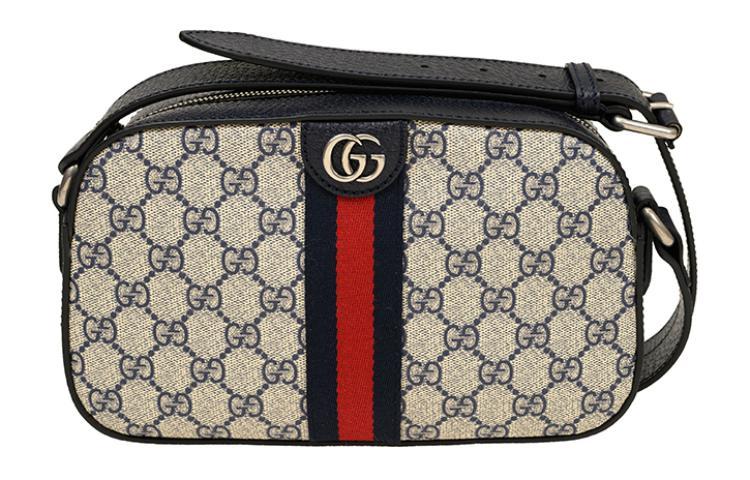 Gucci Gucci Ophidia Leather Camera Bags Shoulder Bag Crossbody Bag Men's Blue & Beige