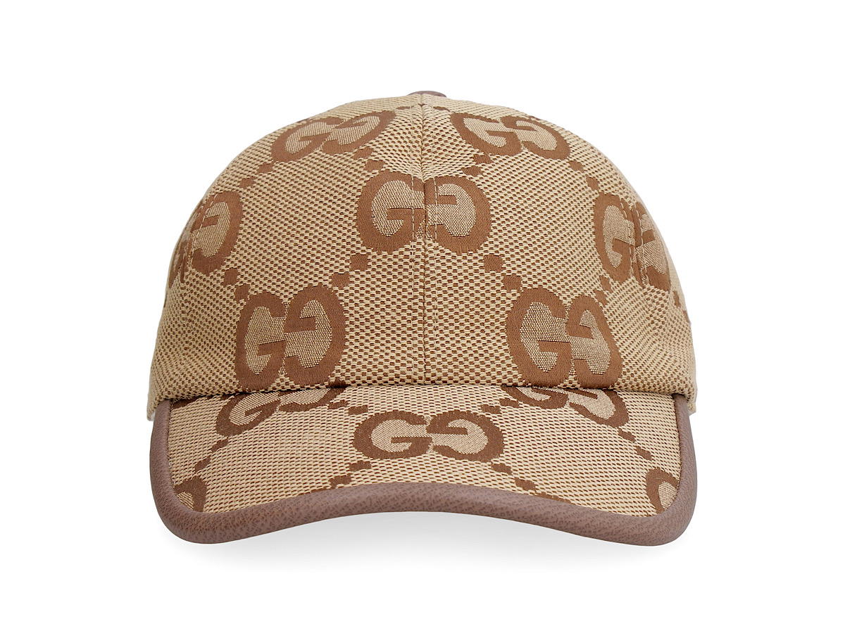 Gucci Gucci Jumbo Ggfabric Baseball Capcamel Polyester 30 Calf Cotton 70 Linen 35 Cotton 65