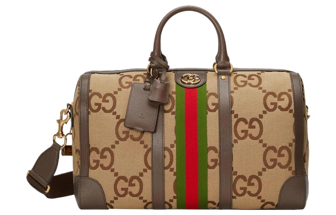 Gucci Gucci Canvas Luggage Bag Handbags Unisex Brown