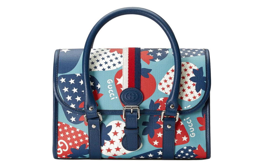 Gucci Gucci Canvas With Leather Kids' Handbag Kids' Light Blue/Red