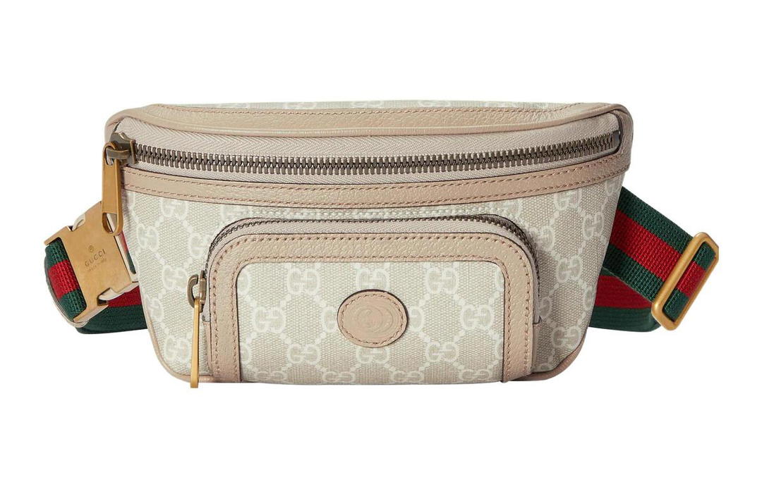 Gucci Gucci Canvas Bag Fanny Pack Sling Bag Unisex Beige