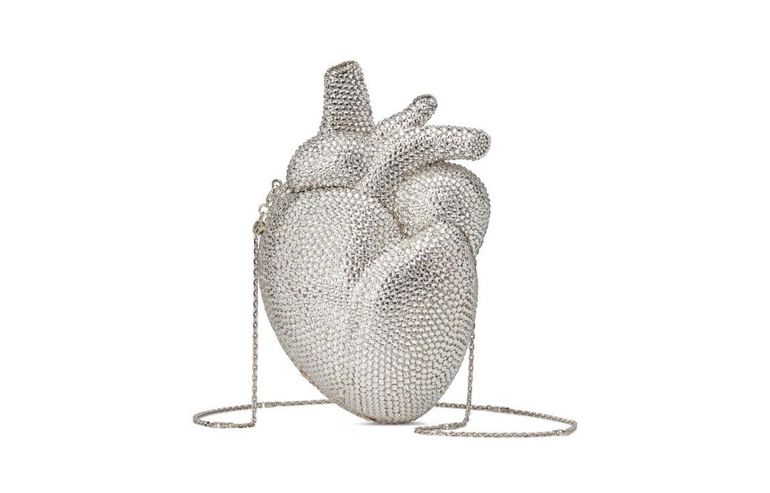 Gucci Gucci Enamel Metal Heart-Shaped Clutch Shoulder Bag Crossbody Bag Women's Silver White