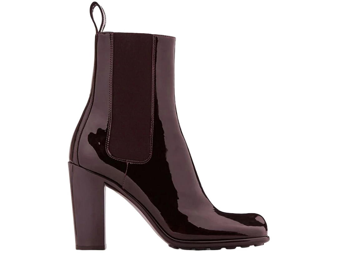 Bottega Veneta Bottega Veneta Patent Leather Ankle Boot Brown (Women's)