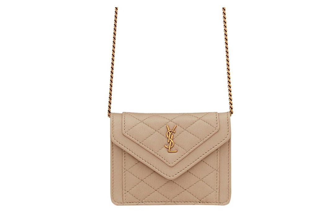 Saint Laurent Saint Laurent GABY Lambskin Envelope Bag Shoulder Bag Crossbody Bag Extra Mini Women's Dark Beige