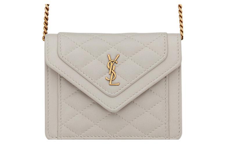 Saint Laurent Saint Laurent GABY Quilting Lambskin Clutches Shoulder Bag Crossbody Bag Extra Mini Women's White