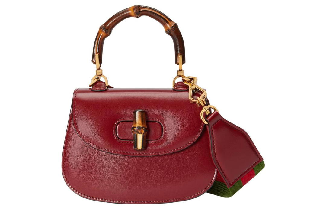 Gucci Gucci Bamboo 1947 Leather Bamboo Bag Handbags Shoulder Bags Mini Women's Terracotta Earth Tone