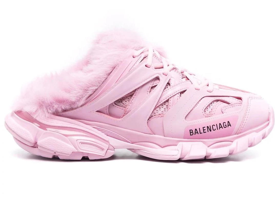 Balenciaga Balenciaga Track Mule Pink Faux Fur (Women's)