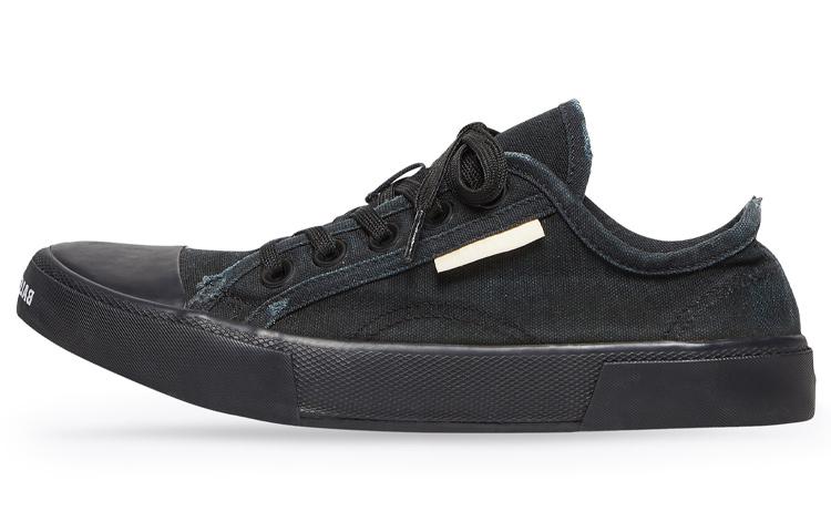 Balenciaga Balenciaga Paris Low Top Sneakers 'Black Destroyed Cotton And Black Rubber'